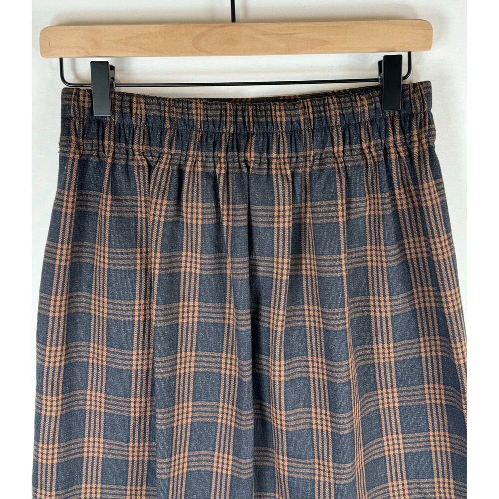 NEW Madewell Womens Skirt Brown Plaid Double-Breasted Mini A Line Tartan XS